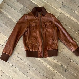 Fossil Leather Bomber Jacket